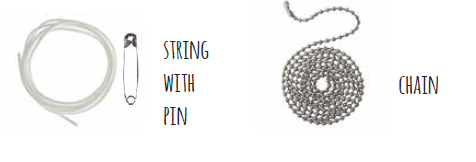 string with pin, chain